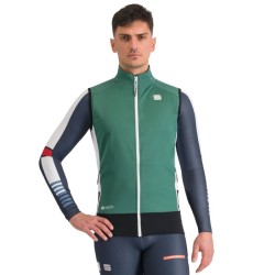 Разминочная безрукавка Sportful Apex Vest 2024 елово-зелёная с белым